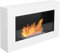 Chimenea de bioetanol, 65 x 40 cm, 650 x 400 mm, color blanco mate, chimenea de pared con forma de caja para colgar en la pared. Chimenea de pared con cristal.