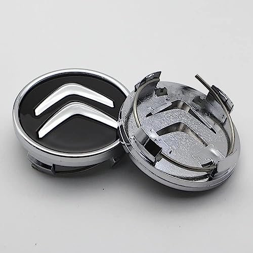 4 pièces Auto Cache Moyeux pour Citroen C1 2 3 4 5 C4 Ds3 VTS 56mm, ABS Aluminium Enjoliveur Centre Roue Couvercle de Moyeu Central de Jante avec Logo,A