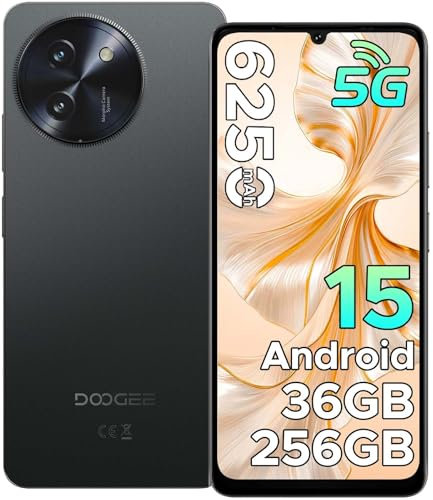 DOOGEE Note 59 Pro 5G Handy Ohne Vertrag Android 15, 32 GB RAM + 256 GB ROM/TF 2 TB, 6250mAh Akku Smartphone, 120 Hz Display + 6,75 Zoll HD, 16 MP AI Kamera, 4K Video/NFC/Dual SIM/Face ID/Widevine L1