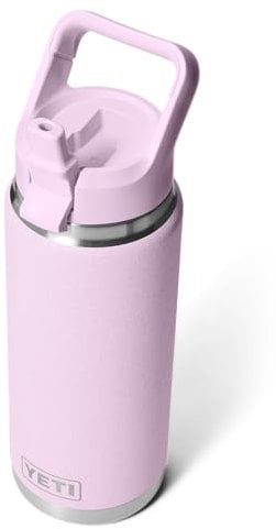 YETI Rambler, Stainless Steel Vacuum Insulated C Straw Bottle with Straw Cap, Cherry Blossom, 26oz (769ml)