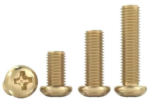 AYYSSM Copper Machine Pan Head Brass Screws(35mm,M5 (10Pcs))