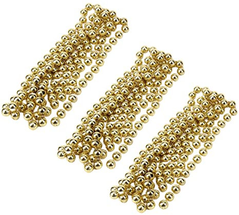 ROMISBABA 3stücke Teiliges Goldene Weihnachtsbaum Dekorationskette Kreative Hängende Perlenkette Für Festliche Anlässe Für Weihnachtsfeiern Und Weihnachtsbaum Schmuck