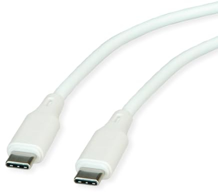 ROLINE USB 2.0 Kabel, Typ C-C, ST/ST, Silikon, 60W, weiß, 1 m