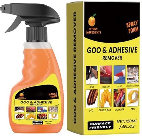 Removedor de adhesivo para la piel, removedor de cinta líquida de 120 ml, spray multifuncional para eliminación de cinta adhesiva para metal, madera, vidrio, ventanas, azulejos, alfombras, interiores