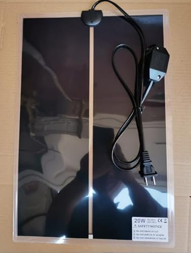 Geoyien Manta termica Reptiles, 15 X 14CM Manta termica terrario, Alfombrilla termica, Impermeable y Resistente a la Humedad, Temperatura Ajustable Enchufe Europeo (5W, 220V-240V) (42x28CM)