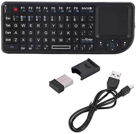 FAUOSWUK 2.4 GHz Drahtlose Tastatur mit integriertem Trackpad, wiederaufladbare kompakte Funktastatur mit Hintergrundbeleuchtung für PC Laptop HTPC Smart TV Büro und Heimgebrauch