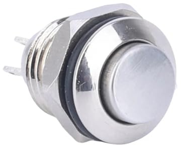 Interruptor pulsador de reinicio de 2 pines, normalmente abierto, de cabeza alta, momentáneo, de 10 mm, 1 NO, miniinterruptor, 10 unidades