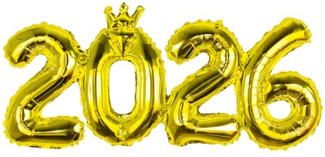 2026 Luftballon,Silvester Deko 2026,Happy New Year Ballon,Folienballon Ballons Tischdeko Balloons Folienballons,Silvesterparty,Gold