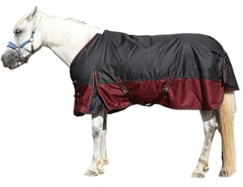 LEAFOREST Coperta da cavallo, 1200D, resistente, 200 g/m², impermeabile, traspirante, facile da pulire, per cavalli, coperta invernale, 145 cm