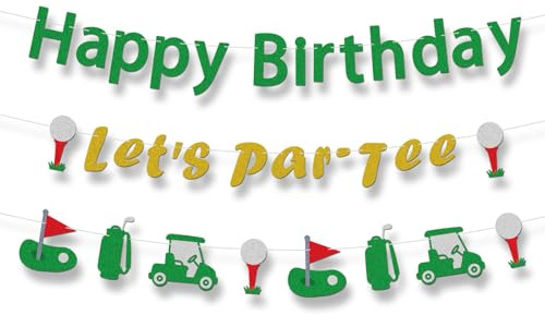 3-teiliges Golf-Deko-Banner, Partydekorationen mit Golfmotto, Geburtstags-Deko-Banner, fertig gefädelt, für alle geeignet, zum Aufhängen im Innen- und Außenbereich