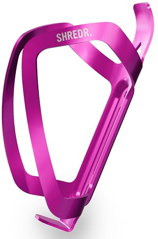 SHREDR. - The Bottler | Fahrrad Flaschenhalter Aluminium | Leichter & Stabiler Getränkehalter für MTB, Rennrad & E-Bike – Universal Fahrrad Flaschenhalterung aus Aluminium (Purple)