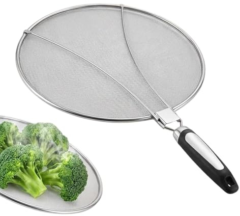 Paraspruzzi Protezione a Maglia Fine in Acciaio Inossidabile Gadget da | Schermo Antischiizzo Olio Per Padelle Per Pancetta Sfrigolante Pollo Fritto Popcorn Patatine Fritte Pentole Padelle