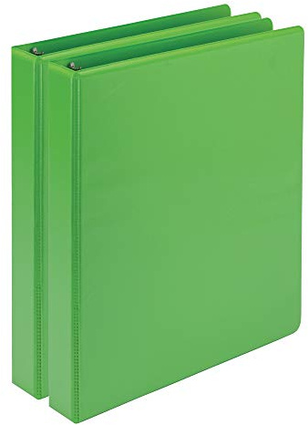 Samsill Plant-Based 1 Inch Durable Round Ring, View Binder, Eco-Friendly, USDA Certified Biobased, 2 Count, Pack of 1, Lime Green