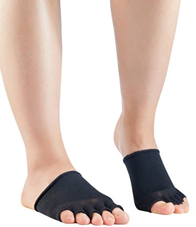 Knitido Dr. Foot Hallux-Valgus-Zehlinge, Füßlinge zur Unterstützung bei Ballenzeh, offene Zehen, Farbe:schwarz (001), Größe:41-46