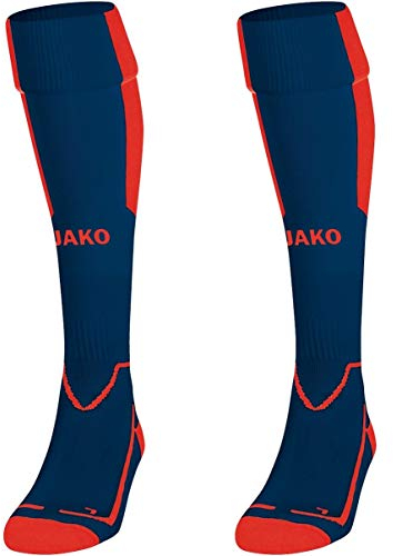 JAKO Unisex støttestrømpe Lazio Stutzenstrumpf, Marine/flame, 43-46 EU