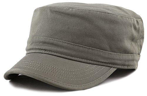 The Hat Depot Cadet Militärische Armee Baseballkappe, Batikfärbung und gewaschene Baumwolle, Basic & Distressed Cadet gebürstete Baumwolle, 1. Basic – Olivgrün, Einheitsgröße