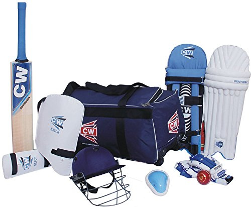 CW Academy Cricket-Set für Kinder ab 5–14 Jahren, komplettes Cricket-Spielset, Holz-Cricket-Set, komplettes Schlagset, Tasche mit allem Zubehör, Cricket-Kit für linke und rechte Hand
