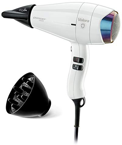 Valera ePower 2020 professioneller Ionen-Haartrockner, umweltfreundlich und leistungsstark, digitaler Motor, 1600 Watt, Farbe Pure White Weiß