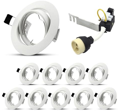 HiBay 10x LED Downlights GU10 Recessed Ceiling Lights Spotlights Round White Spot Light Fittings Indoor 240V