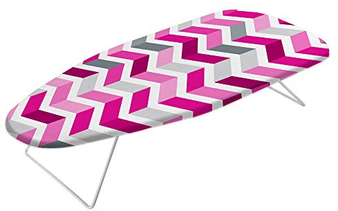 Metaltex ALCOR-Tabla Planchar Sobremesa,Estampado ZIG-ZAG, 75x34cms