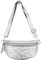 Made in Italy OBC Damen Leder Tasche Gürteltasche Crossbody Hüfttasche Bauchtasche Hüfttasche Umhängetasche Cross-Over Bodybag Schultertasche Handytasche Geldtasche Silber