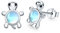 Schildkröte Ohrringe Sterling Silber 925 Ohrringe Kinder Schildkröte Ohrstecker für Mädchen Regenbogen Mondstein Ohrringe für Damen Mutter Tochter