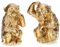 Shophaus24 Gold Deko Affen sitzend. Affen Figuren, Blickfang. H 19 cm. 2 Modelle, 2 Stück