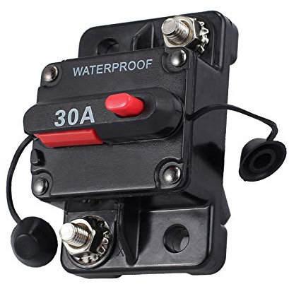 Riloer Interruttore automatico per auto con ripristino manuale Adatto impermeabile 30 Amp 12V-24V DC per auto a motore Marine Boat Bike Audio stereo