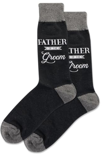 Hot Sox Herren Hochzeitssocken, 1 Paar – Coole und Lustige Ehemann-neuheit Modegeschenke Socke, Vater des Bräutigams (schwarz), 37.5-46 EU