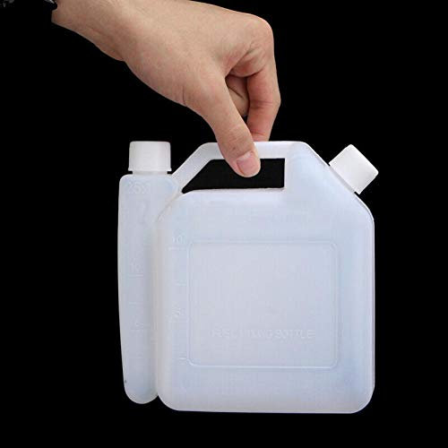Hotaden 1L Plastic Petrol Fuel Mixing Bottle for Chainsaws, Trimmers, Lawn Mowers, Line Strimmers - 1:25, 50:1