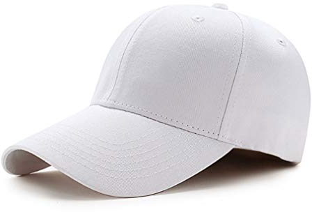 Bakicey Baseball Cap Unisex - Kappe Aus Baumwolle für Erwachsene, Casual Reine Farbe Baseboard Mütze Verstellbar für Damen Und Herren (Weiß)