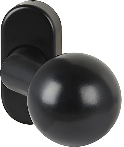 FSB 0 07 0846 42801 8120 Türknauf fest ø 50 mm, Türgriff auf Rosette gekröpft, Feuerschutz Türknopf Aluminium tiefschwarz 070846, Silber