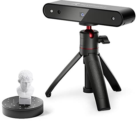 Revopoint POP 3D-Scanner con supporto telefono cellulare e la precisione 0,3 millimetri giradischi 8 fps desktop e scanner portatile con modalità di scansione viso e corpo per la stampa 3D a colori