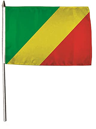 U24 Flagge Fahne Stockflagge Kongo Brazzaville 30 x 45 cm Stockfahne 3er Pack