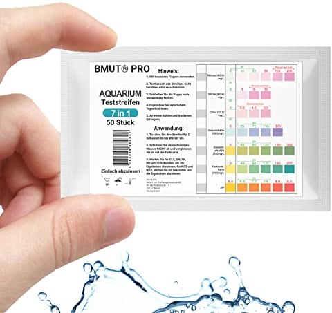 August Engelhardt 50 strisce reattive per acquario, 7 in 1, test rapido, valore GH, stagno, pesci, acqua