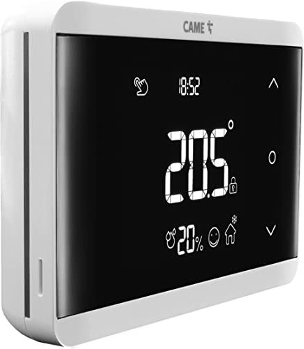CAME TH/650, Cronotermostato Digitale da Parete con Tasti Soft-Touch, Programmazione Settimanale, Funzione Apprendimento Abitudini, Sensore Umidità, Display Retroilluminato, Bianco