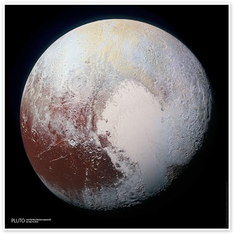 Pluto, Aufnahme von New Horizons (2015) Poster von Sascha Kilmer 50 x 50 cm Wandbilder Wanddeko