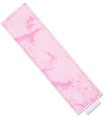 Huakaile Adjustable Elastic Band Pen Holder for Two Pens, Pen Sleeve Pouch, Pencil Holder, Color PU Leather Pen Sleeve Case for Hardcover, Journals, Notebooks, Planners (Pink)