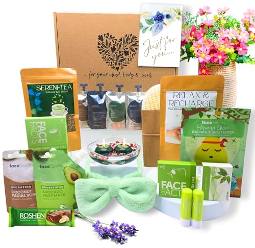 DELUXE SPA DAY Coffret Cadeau Femme, Coffret de Bain et de Soins, Cadeau Spa Femme, Cadeau pour Elle, Fête des Mères, Noël, Anniversaire - Vert