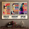 Schian Feministisches Wandkunst-Poster, Heimdekoration – Frida Kahlo, Ruth Bader Ginsburg, RBG, Michelle Obama – Creat, Dissent, Frauen sprechen, Frauenrechte – ungerahmt (45.7x30.5 cm)