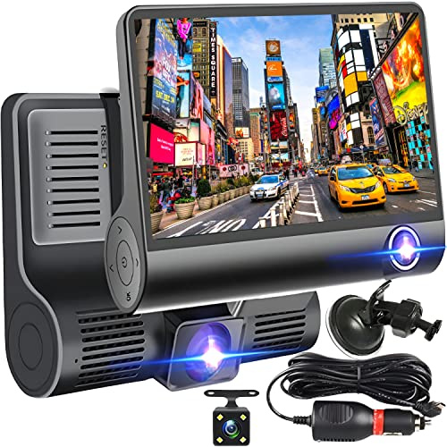 Retoo Dashcam Auto Vorne Hinten, 3 Kameras, 4 Zoll, Full HD, G Sensor, 360°