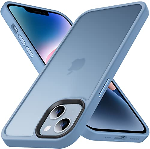 Anqrp Designed for iPhone 14 and iPhone 13 Case, [Military Shockproof] Super Soft Silicone Slim Translucent Matte Protective Phone Cover, Compatible with iPhone 14/13 6.1, Light Blue