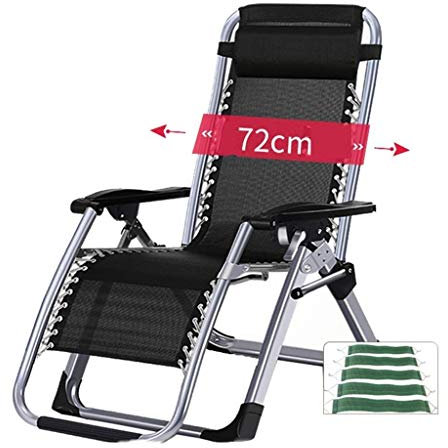Zero Gravity Patio Lounger Chair Wohnzimmer Balkon Garten Liegestühle Sonnenliegen Klappbare verstellbare leichte tragbare Unterstützung 200kg schwarz