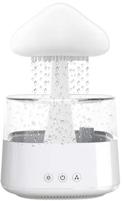 Brrnoo Regenwolken Luftbefeuchter, Wassertropfen Rain Cloud Humidifier, 300 Ml Pilz Regendiffusor mit 7 Farben, Aroma Diffuser Air Diffuser Zum Entspannen Beim Schlafen