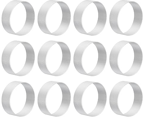 sourcing map 12pcs Round Cookie Cutter, Aluminum Alloy Circle Biscuit Cutters Metal Cookie for Making Cake Fondant Biscuit, Silver