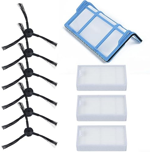 Oniissy Staubsauger-Set für Medion MD 18500/18600/MD18501/MD16192, 1 x Vorfilter-Netz, 3 x Filter, 6 x Seitenbürsten
