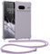kwmobile Necklace Case kompatibel mit Google Pixel 7 Hülle - Cover mit Kordel zum Umhängen - Silikon Schutzhülle Purple Cloud