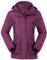OutPro Damen 3-in-1-Skijacke wasserdicht winddicht Winterjacke Outdoor Wandern mit Fleece gefüttert doppellagige abnehmbare Kapuzen-Funktionsjacke,Dunkellila,S