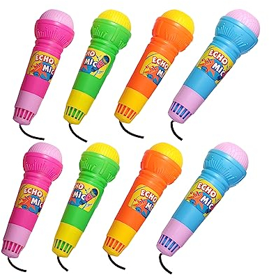 Larcele Mics with Echo Effect Party Toy, Echo Microphones for Kid,8 Pcs, Random Color HTWJ-01