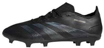 adidas Predator League Football Boots Firm Ground, Botas de fútbol Unisex Adulto, Core Black/Carbon/Gold Metallic, 46 EU